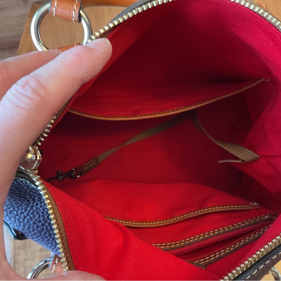 Dooney & Bourke Plum Wine Pebbled Leather Satchel with Whip Stitch - Picture 12 of 16